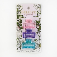 Краб для волос &laquo;Believe in yourself&raquo; 3 шт, 4 х 2,5 х 2 см.