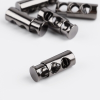 Фиксатор для шнура, двойной, d = 5 мм, 9 × 25 мм, 5 шт, цвет чёрный никель Фиксатор для шнура, двойной, d = 5 мм, 9 × 25 мм, 5 шт, цвет чёрный никель