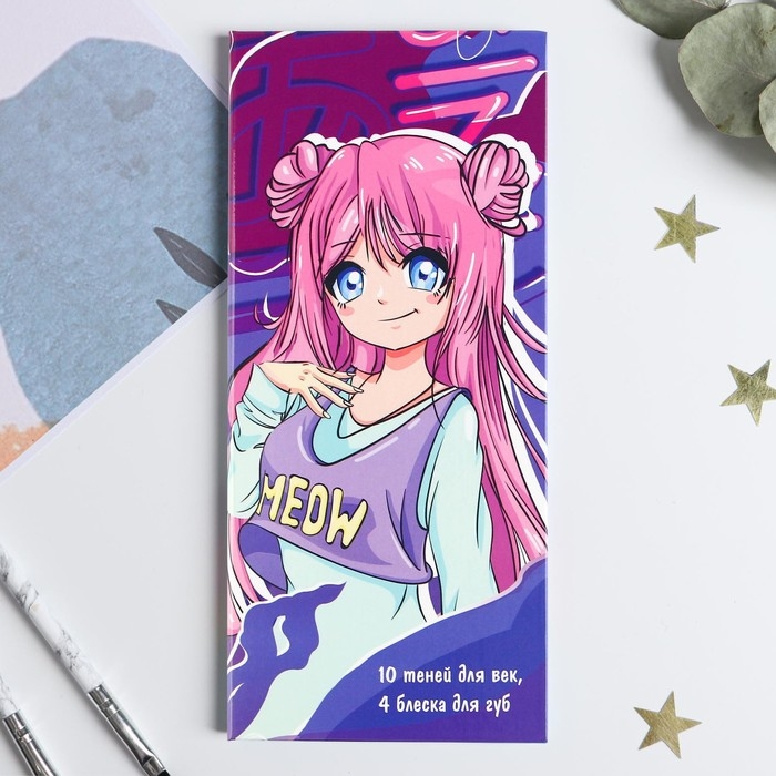 Набор косметики &laquo;Стильные девчонки&raquo;, тени 10 цв по 1,3 гр, блеск 4 цв по 0,8 гр