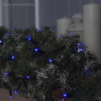 Гирлянда «Нить» 10 м, IP65, УМС, тёмная нить, 100 LED, свечение синее, мерцание белым, 220 В Гирлянда «Нить» 10 м, IP65, УМС, тёмная нить, 100 LED, свечение синее, мерцание белым, 220 В
