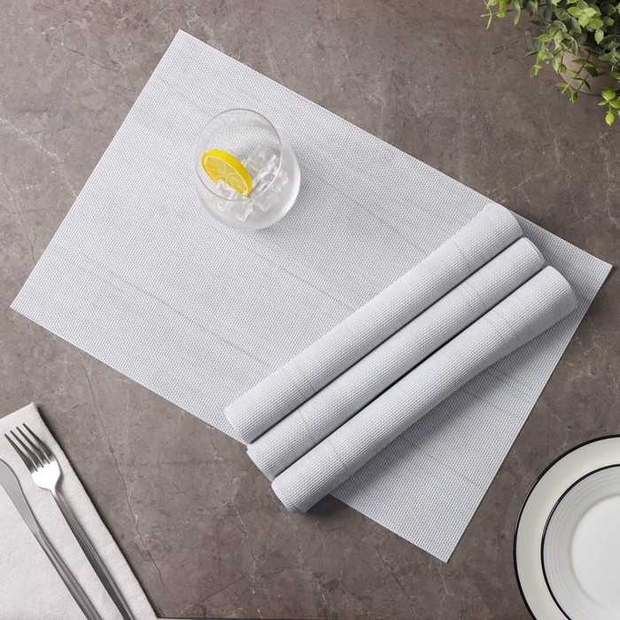 Салфетки сервировочные на стол Доляна &laquo;Дерево&raquo;, 4 шт, 45&times;30 см, цвет молочный