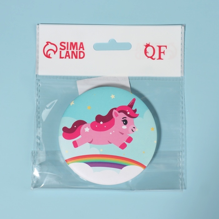 Зеркало складное &laquo;Единороги&raquo;, d = 7 см, рисунок МИКС