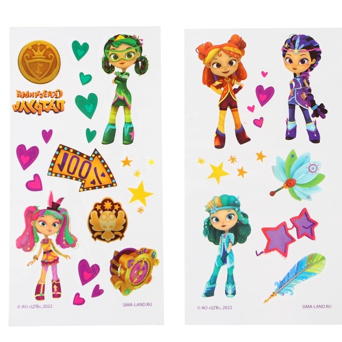 Грим для лица и тела, краски 6 цветов, карандаши 6 цветов, аппликатор, тату Грим для лица и тела, краски 6 цветов, карандаши 6 цветов, аппликатор, тату "Подружки", Сказочный патруль