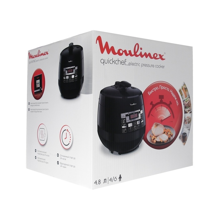 Мультиварка Moulinex CE430832, 1000 Вт, 5 л, 33 программы, керамическое покрытие, чёрная