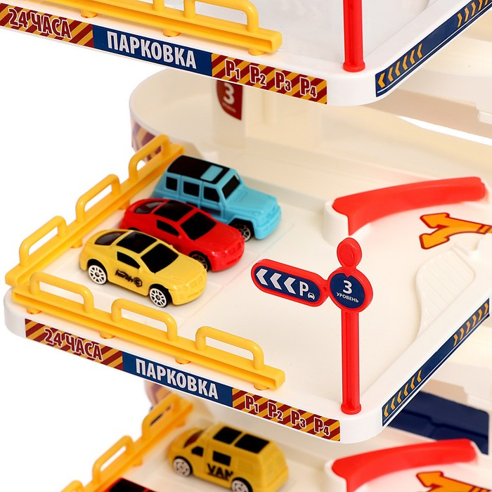 Парковка «Городская», с лифтом, 5 уровней, 8 машинок, световые и звуковые эффекты Парковка «Городская», с лифтом, 5 уровней, 8 машинок, световые и звуковые эффекты