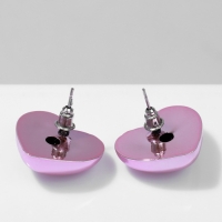 Серьги металл &laquo;Сердце&raquo; пухлое, цвет розовый