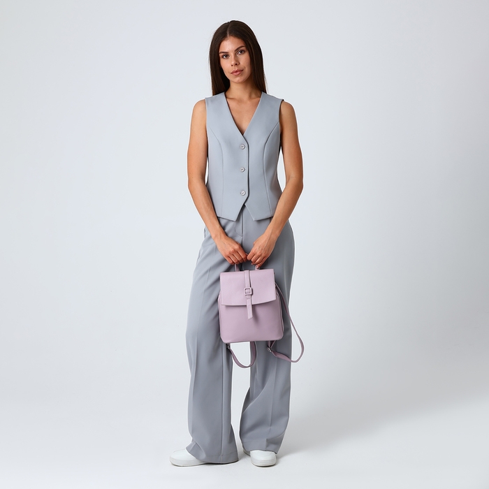 Рюкзак городской из искусственной кожи на молнии, цвет розовый