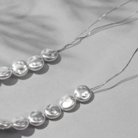 Бусины пластиковые на нити «Жемчуг» лепёшка 0,8×0,8×0,3 см, (набор 180 шт.), цвет белый Бусины пластиковые на нити «Жемчуг» лепёшка 0,8×0,8×0,3 см, (набор 180 шт.), цвет белый