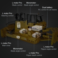 Конструктор радиоуправляемый &laquo;Строительный бульдозер&raquo;, 2826 деталей, масштаб 1:17