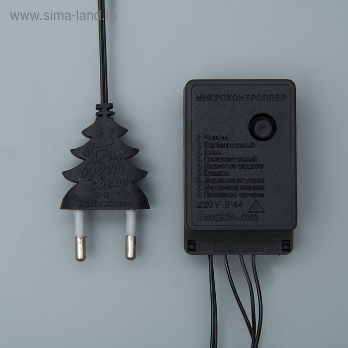 Гирлянда &laquo;Нить&raquo; 5 м, IP20, тёмная нить, 50 LED, свечение красное, 8 режимов, 220 В