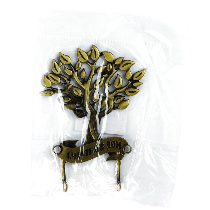 Ключница настенная &laquo;Счастья в дом&raquo;, дерево,7.4 х 8.8 см