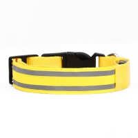 Ошейник с подсветкой Двойная полоса размер S, ОШ 35-43 х 2,5 см, 3 режима свечения жёлтый Ошейник с подсветкой Двойная полоса размер S, ОШ 35-43 х 2,5 см, 3 режима свечения жёлтый