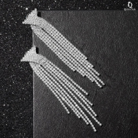 Серьги висячие со стразами «Водопад» бантик, цвет белый в серебре,10 см Серьги висячие со стразами «Водопад» бантик, цвет белый в серебре,10 см