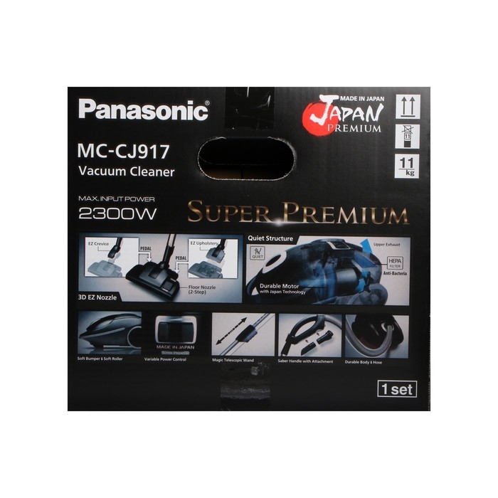 Пылесос PANASONIC MC-CJ917W, мешок, 2300 Вт, 6 л, 60 дБ, шнур 7 м, белый Пылесос PANASONIC MC-CJ917W, мешок, 2300 Вт, 6 л, 60 дБ, шнур 7 м, белый