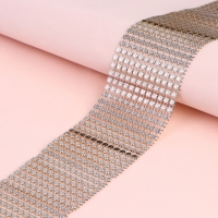 Лента с имитацией страз, 6 см, 1,5 м, цвет золотой Лента с имитацией страз, 6 см, 1,5 м, цвет золотой