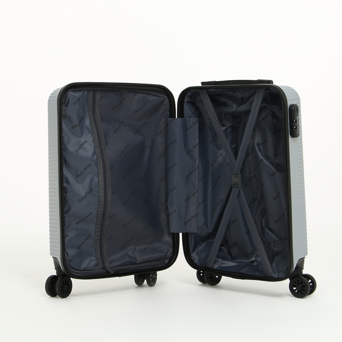 Чемодан малый 47 л (S) Goran Tomp, отдел на молнии, кодовый замок, 4 колеса, цвет серый Чемодан малый 47 л (S) Goran Tomp, отдел на молнии, кодовый замок, 4 колеса, цвет серый