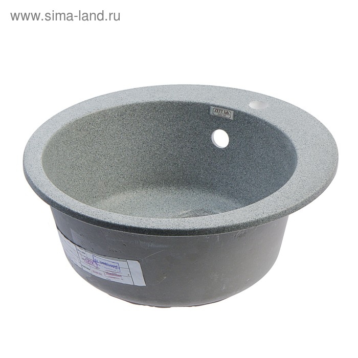 Мойка кухонная из камня ZETT lab. 30/Q8, d=475 мм, матовая, темно-серая