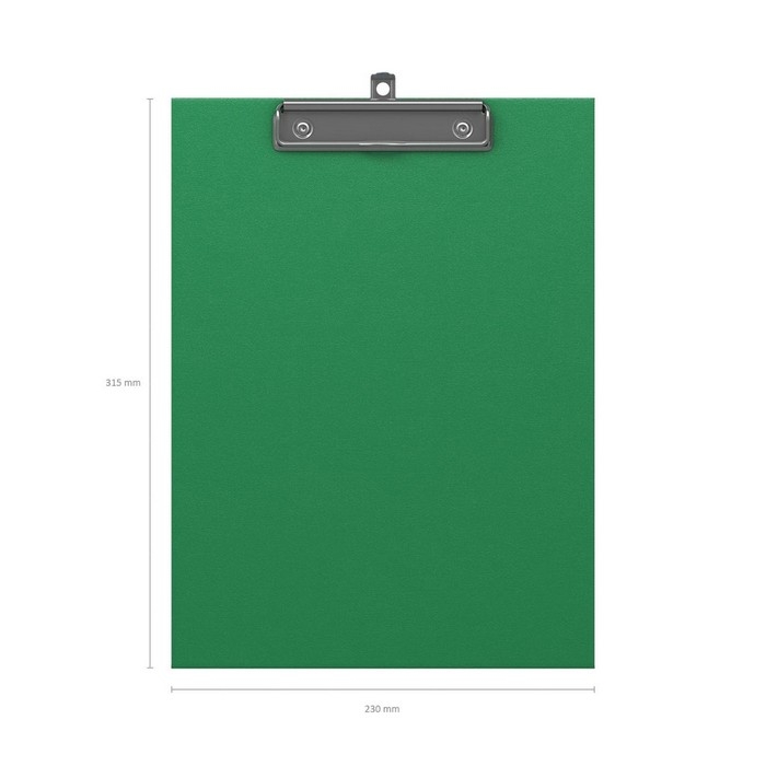 Планшет с зажимом А4, 2 мм, ErichKrause Standard, бумвинил, зеленый