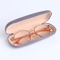 Футляр для очков на хлопушке, длина 16 см, цвет серый