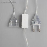 Гирлянда &laquo;Нить&raquo; 5 м с насадками &laquo;Розы белые&raquo;, IP20, прозрачная нить, 20 LED, свечение тёплое белое, 220 В