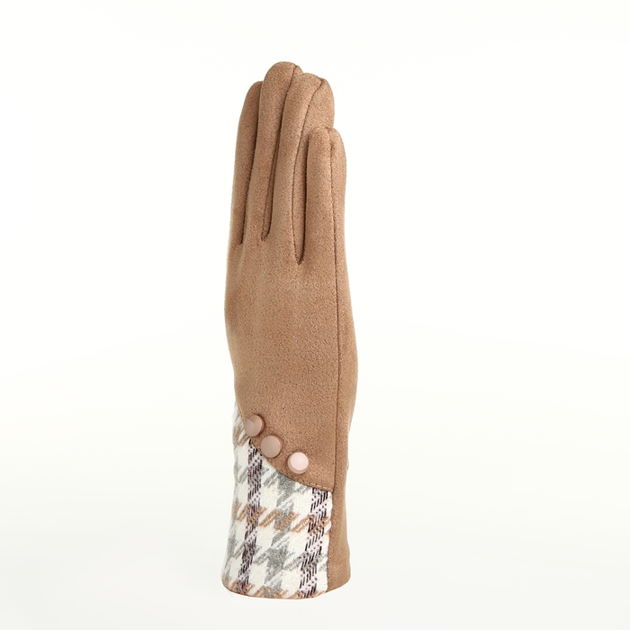 Перчатки женские, безразмерные, без утеплителя, цвет бежевый