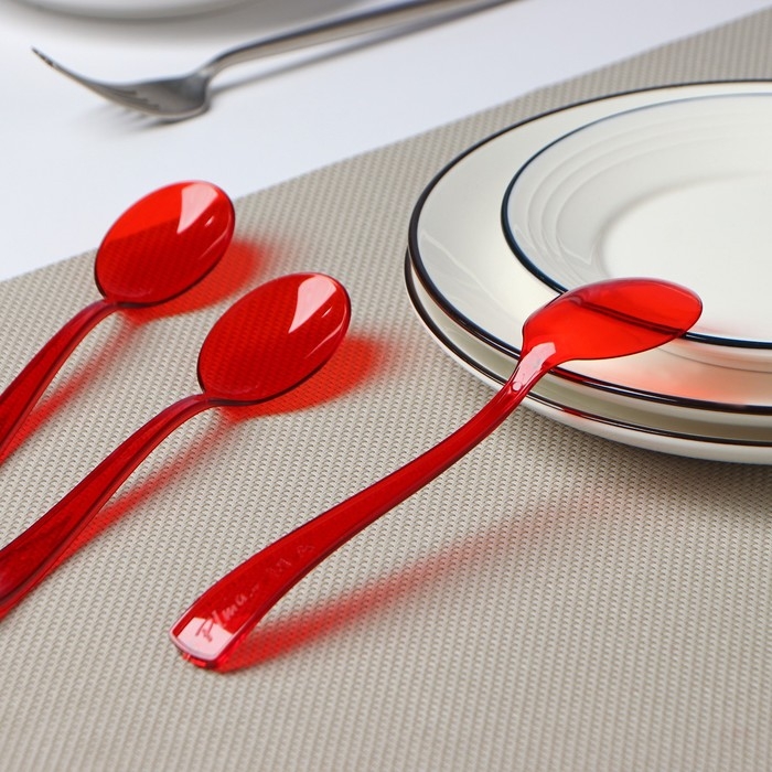 Набор пластиковых одноразовых ложек Мистерия, 18 см, цвет микс, 10 шт/уп Набор пластиковых одноразовых ложек Мистерия, 18 см, цвет микс, 10 шт/уп