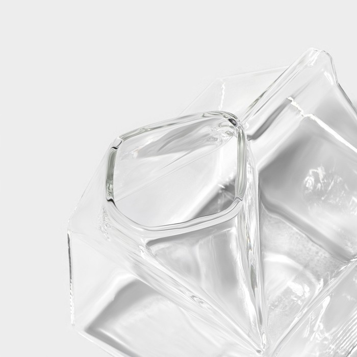 Молочник стеклянный Доляна &laquo;Пакет&raquo;, 400 мл, 9&times;7&times;10,3 см