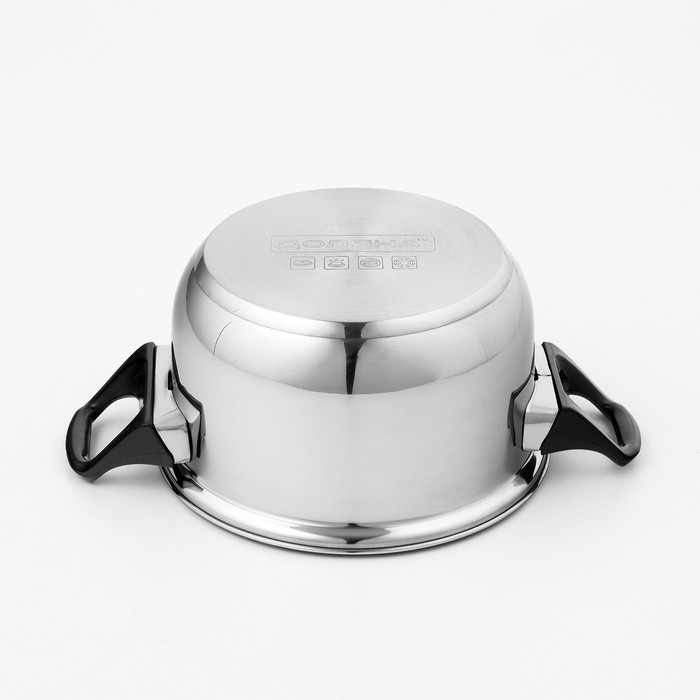 Кастрюля из нержавеющей стали Доляна «Чёрная ночь», 1,5 л, с крышкой Кастрюля из нержавеющей стали Доляна «Чёрная ночь», 1,5 л, с крышкой