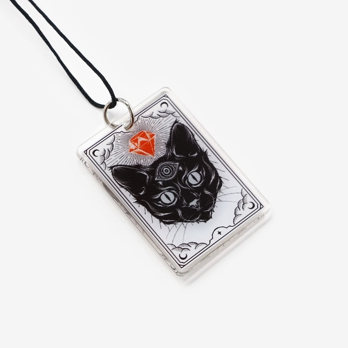 Брелок бусы для ключей &laquo;Черный кот&raquo;, 15 х 2.8 см