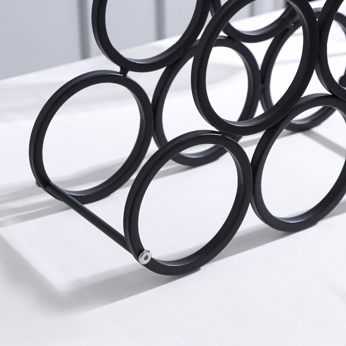 Подставка для бутылок Доляна &laquo;Моно&raquo;, метал, 31,5&times;28,5&times;12,5 см, цвет чёрный