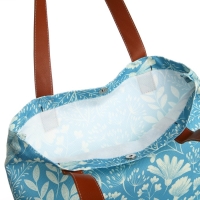 Шопер без застёжки, из текстиля, цвет голубой