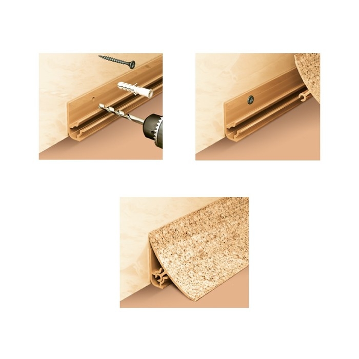 Плинтус двухсоставной "Идеал" для столешниц/ванны, 25х25х3000 мм, Белый