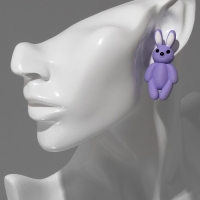 Серьги пластик &laquo;Зайцы&raquo;, цвет сиреневый