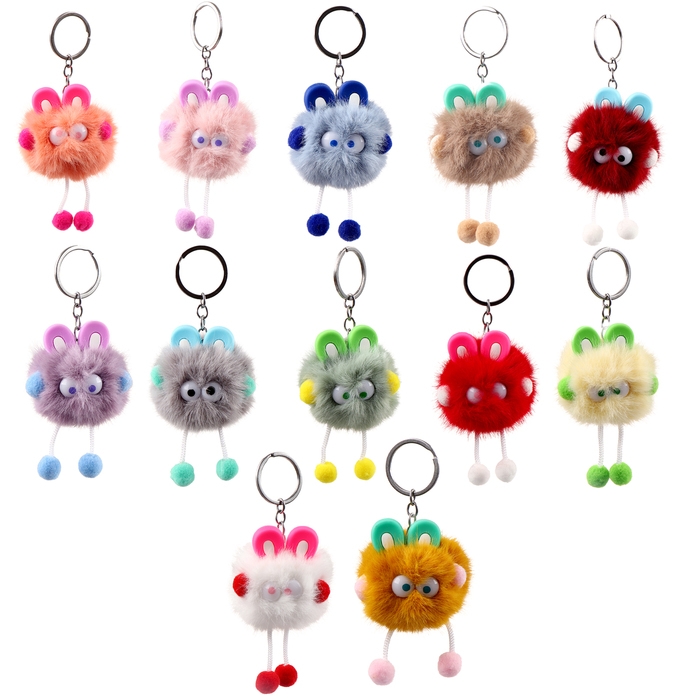 Мягкая игрушка &laquo;Пушистик с ушками&raquo; на брелоке, 10 см, цвет МИКС