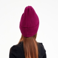 Шапка детская MINAKU с отворотом р-р 56-58, цв.малиновый Шапка детская MINAKU с отворотом р-р 56-58, цв.малиновый