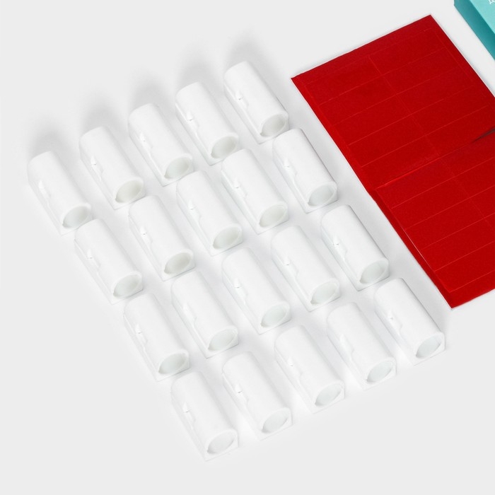 Набор зажимов для проводов, самоклеящихся, 20 шт, цвет белый