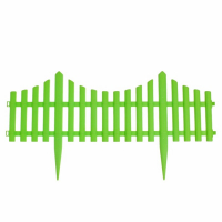 Ограждение декоративное, 30 &times; 300 см, 5 секций, пластик, салатовое, Greengo