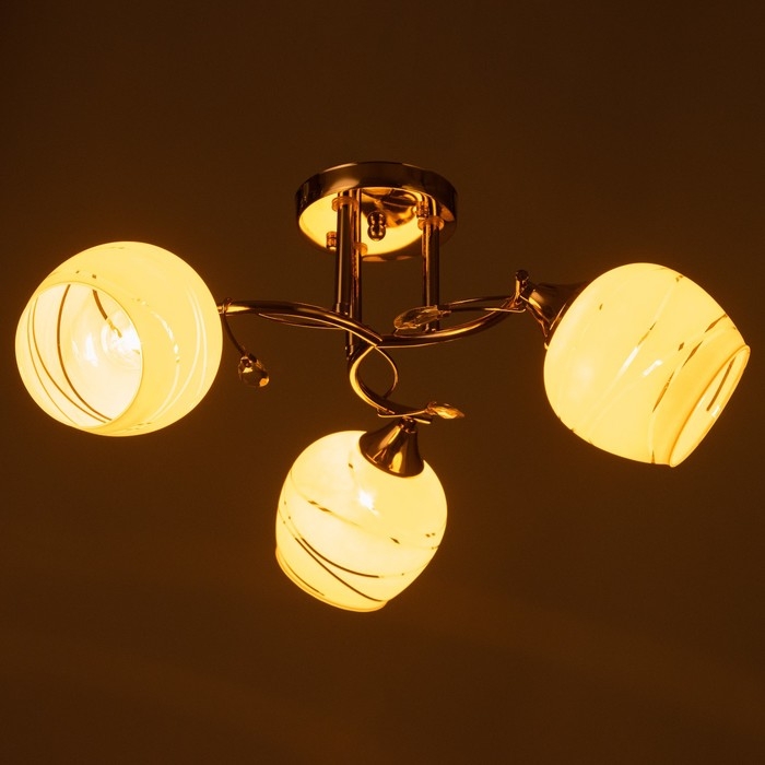 Люстра потолочная Люси 3хE27 40Вт Золото Люстра потолочная Люси 3хE27 40Вт Золото