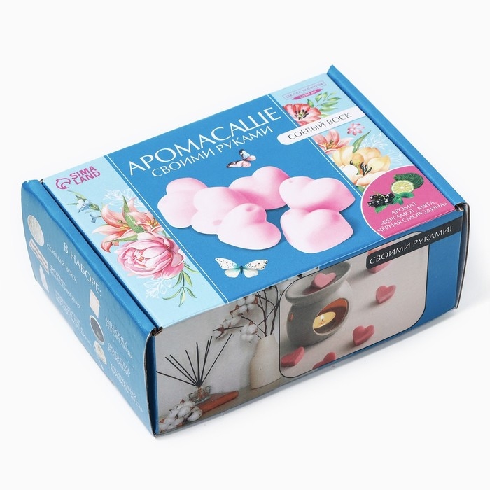 Аромасаше своими руками. Набор для создания ароматической фигурки из соевого воска &laquo;Розовые сердечки&raquo;