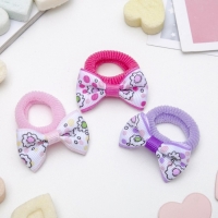 Резинка для волос "Бантик" (набор 6 штук) цветочки, 3,5 см, микс