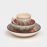 Набор керамической посуды &laquo;Алладин&raquo;, 3 предмета: салатник 700 мл, тарелка 20 см, кружка 350 мл, розовый, 1 сорт, Иран