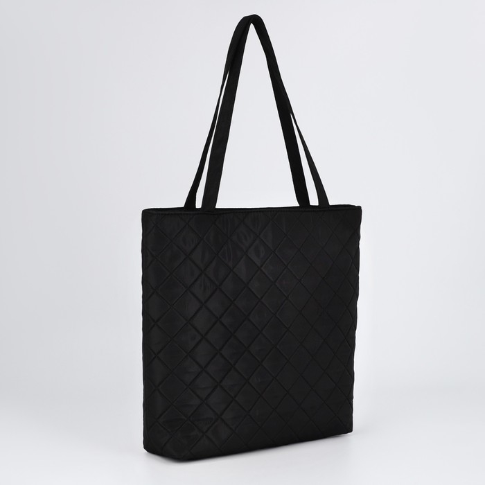 Шопер женский болоньевый, 40х35х7см, чёрный цвет Шопер женский болоньевый, 40х35х7см, чёрный цвет