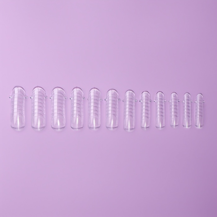 Верхние формы для наращивания в контейнере, D-изгиб, 120 шт, цвет прозрачный