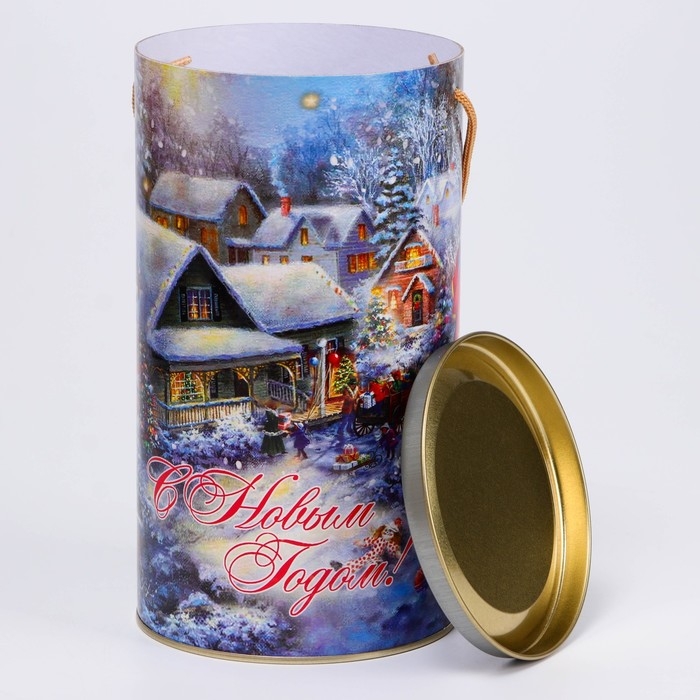 Новый год. Подарочная коробка, тубус &laquo;Дедушка Мороз&raquo; 120х220мм.