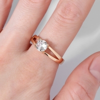 Кольцо &laquo;Классика&raquo; кристалл минималистичный, цвет белый в золоте, безразмерное