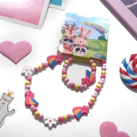 Набор детский &laquo;Выбражулька&raquo; 2 предмета: бусы, браслет, звезда-радуга, цветной