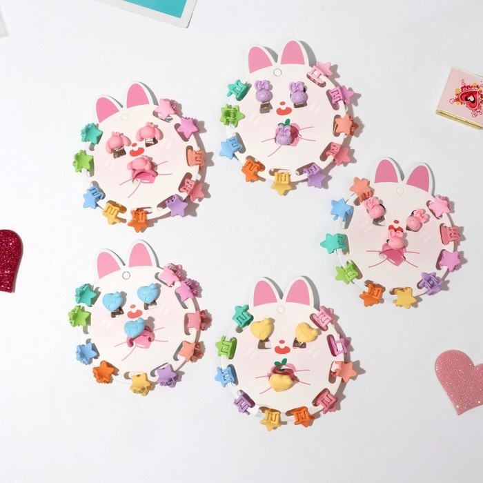 Комплект детский &laquo;Выбражулька&raquo; 12 предметов: 10 крабиков, клипсы, кольцо, форма и цвет МИКС