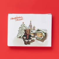 Новогодняя подставка под чайный пакетик Доляна &laquo;Московский мишка&raquo;, керамика, 12&times;9,5 см, цвет белый