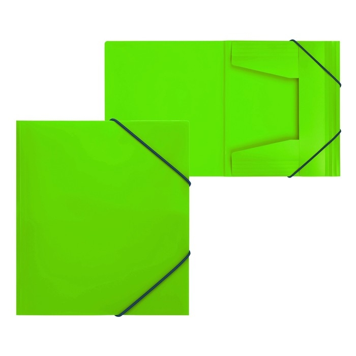 Папка на резинке А5, 500 мкм, Calligrata, корешок 30 мм, неон, салатовая Папка на резинке А5, 500 мкм, Calligrata, корешок 30 мм, неон, салатовая