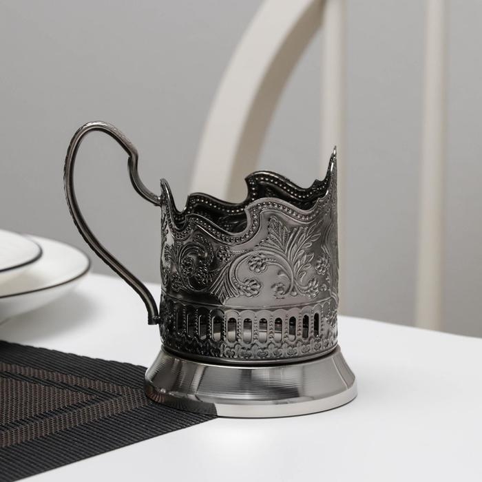 Подстаканник &laquo;Глухарь&raquo;, d=61 мм, никелированный, с чернением